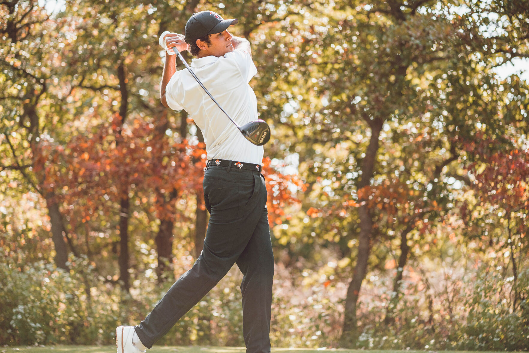 Image Taken at Oklahoma State Golf Practice, Wednesday, October 7, 2020, Karsten Creek, Stillwater, OK. Scarlett Gooch/OSU Athletics.